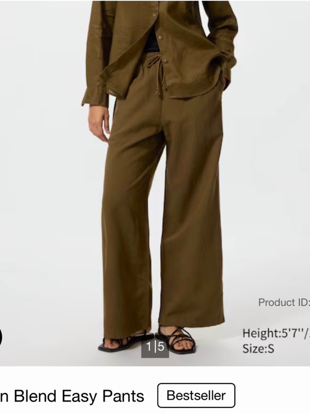 Brown wide leg easy pants small